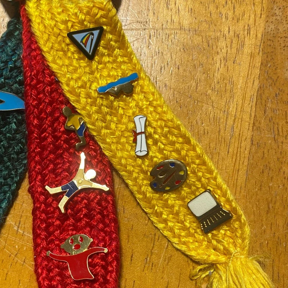 BSA Webelos Activity Badge Colors Tassels Vintage Pins Set